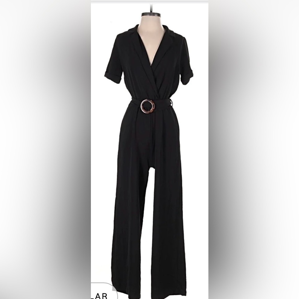 Chic Black Belted Jumpsuit